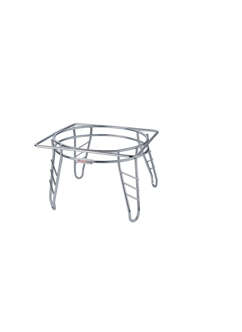 Drumil Drumil 4 Leg Matka Stand Stainless Steel Paniyara Kitchen Water Pot Matka Stand Plant Pot Stand  - Image 1