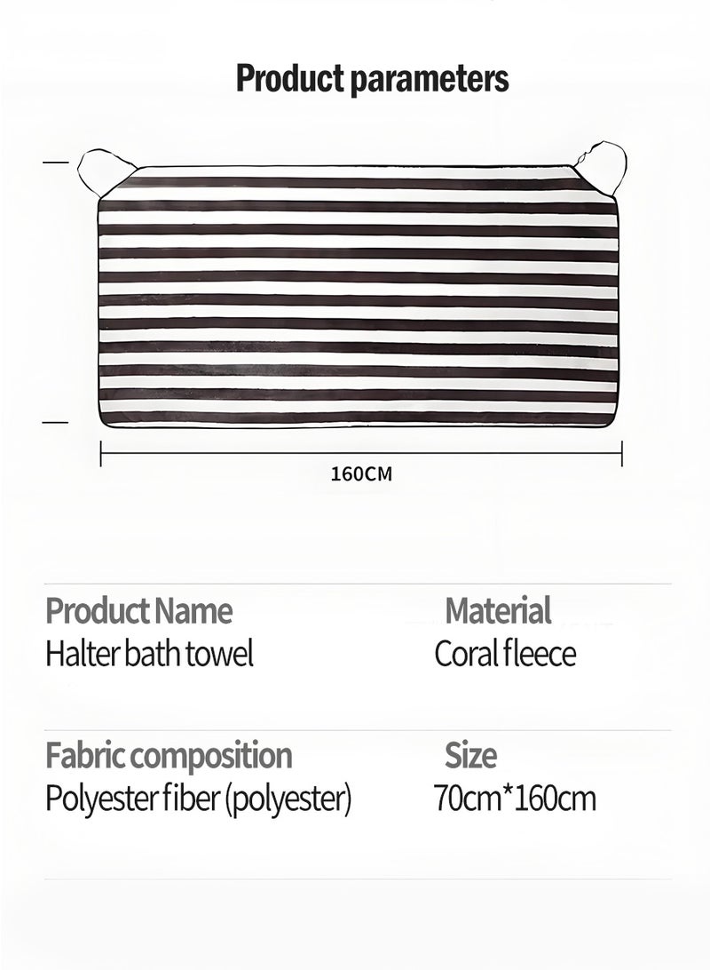 BEIRUI Strap-on Coral Fleece Bath Towel｜Wearable Design·Non-Slip·For Home/Swimming/SPA - Image 3
