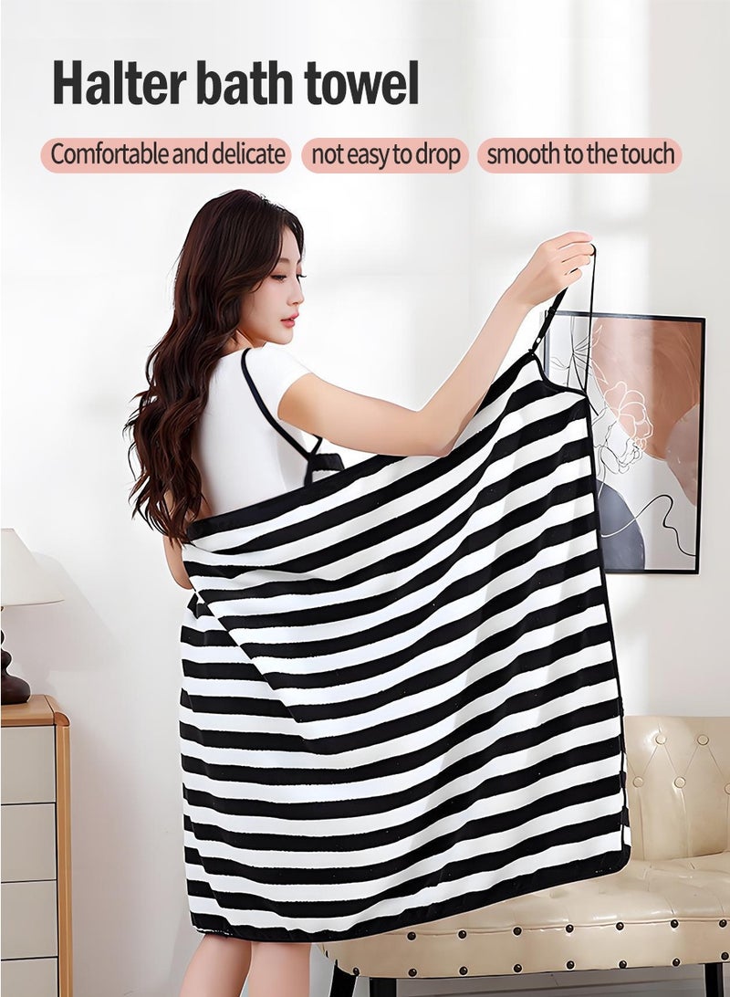 BEIRUI Strap-on Coral Fleece Bath Towel｜Wearable Design·Non-Slip·For Home/Swimming/SPA - Image 2
