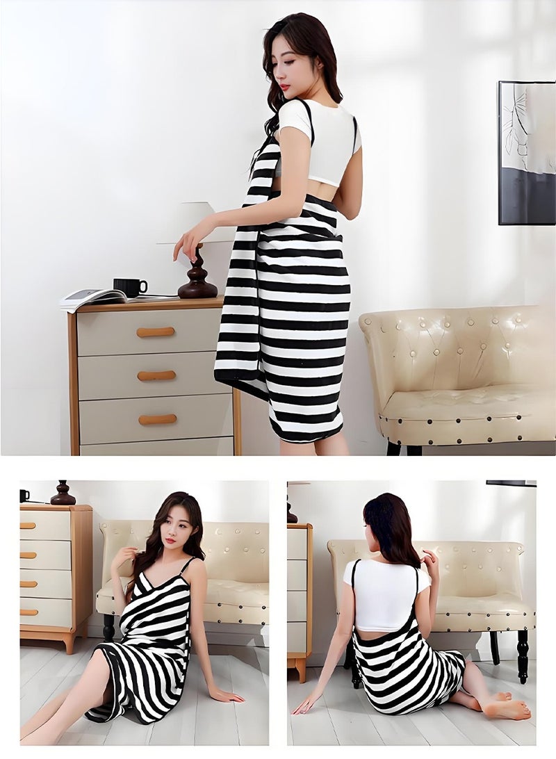 BEIRUI Strap-on Coral Fleece Bath Towel｜Wearable Design·Non-Slip·For Home/Swimming/SPA - Image 4