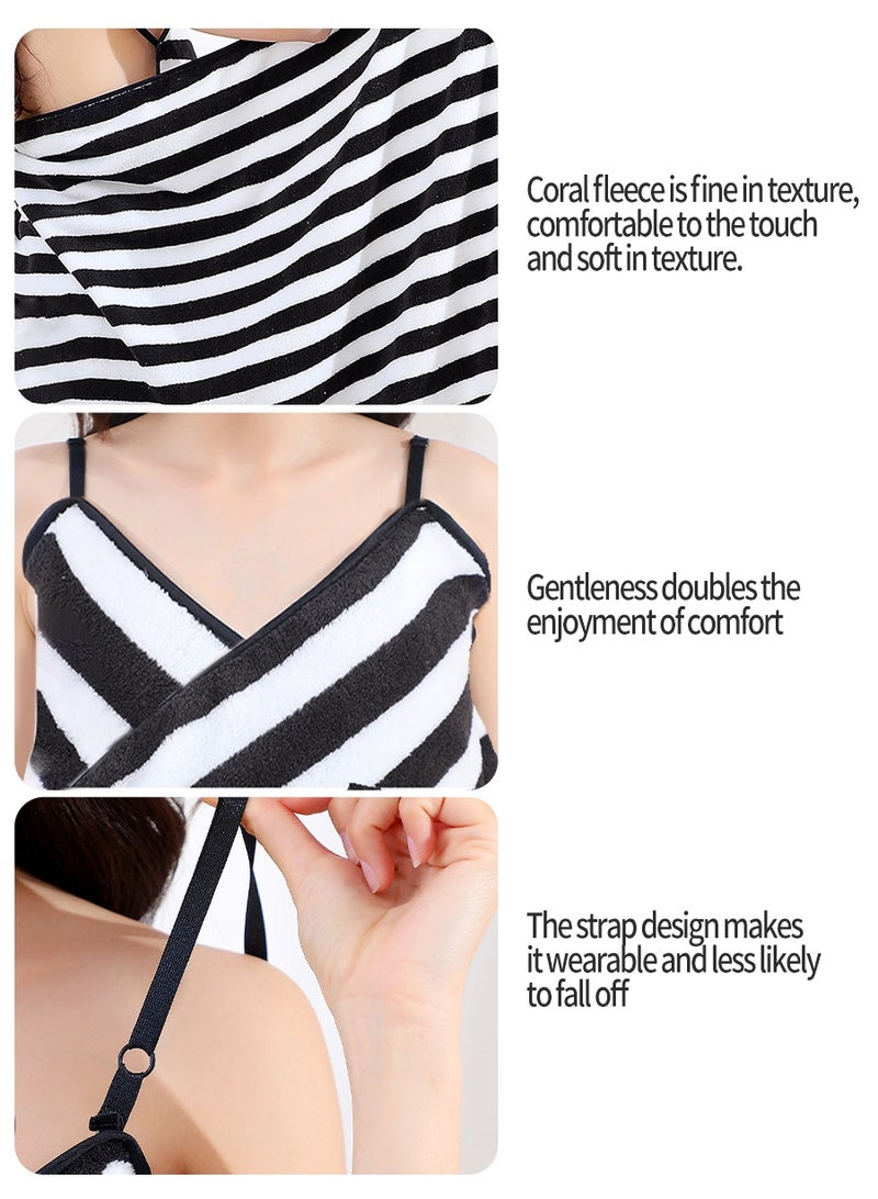 BEIRUI Strap-on Coral Fleece Bath Towel｜Wearable Design·Non-Slip·For Home/Swimming/SPA - Image 5
