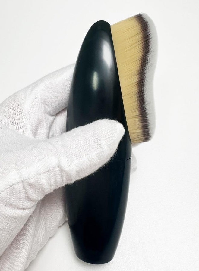 Coshine STAND-UP Flawless Foundation Kabuki Brush, COSHINE High Density Face Body Kabuki Makeup Brush for Liquid Foundation Powder Cream Contour and Self Tanner (black) - Image 2