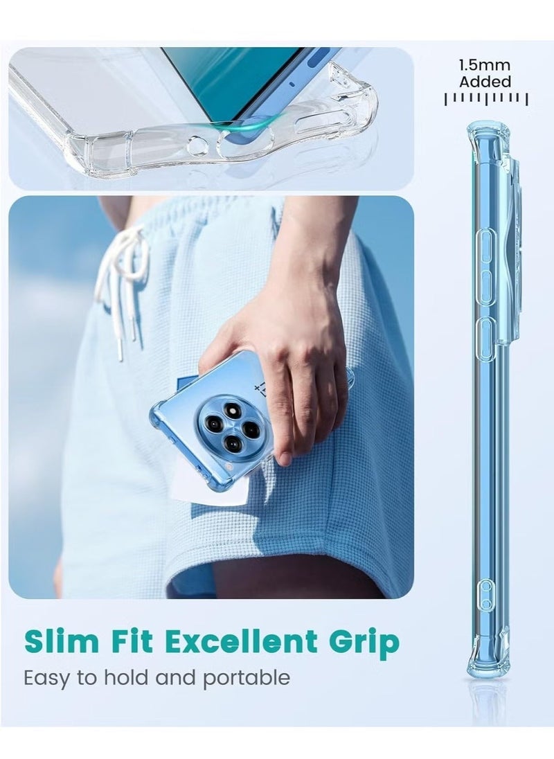 Raxoom OnePlus 12R 2024 Clear Case Cover â€“ Liquid Gel Rubber Bumper Protection with Shockproof Hard Shell for OnePlus 12R 5G (2024) - Image 2