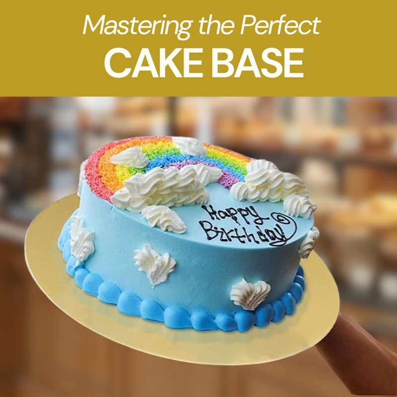 Papyrus Cake Base Board 10-inch Round | MDF Plate | Gold 10 Piece | Scalloped Pizza Circle | Cardboard Round Boards - Image 4