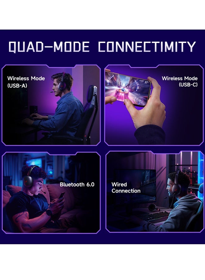 بيكن سماعة ألعاب لاسلكية 2.4G، صوت محيطي 7.1، سماعات ألعاب USB بتردد 2.4GHz مع ميكروفون لإلغاء الضوضاء بتقنية ENC، سماعة بلوتوث لجهاز الكمبيوتر، PS5، PS4، ماك وSwitch - Image 4