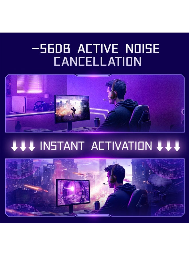 بيكن سماعة ألعاب لاسلكية 2.4G، صوت محيطي 7.1، سماعات ألعاب USB بتردد 2.4GHz مع ميكروفون لإلغاء الضوضاء بتقنية ENC، سماعة بلوتوث لجهاز الكمبيوتر، PS5، PS4، ماك وSwitch - Image 3