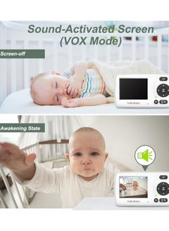 Hellobaby HelloBaby Monitor with Camera and Audio, 1000ft Long Range Video Baby Monitor-No WiFi, Night Vision, VOX Mode-Power Saving, 2.4'' Portable Travel Screen, Baby Safety Camera, for Baby/Pet, Plug & Play  - Image 5