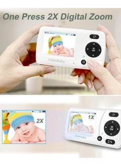 Hellobaby HelloBaby Monitor with Camera and Audio, 1000ft Long Range Video Baby Monitor-No WiFi, Night Vision, VOX Mode-Power Saving, 2.4'' Portable Travel Screen, Baby Safety Camera, for Baby/Pet, Plug & Play  - Image 4