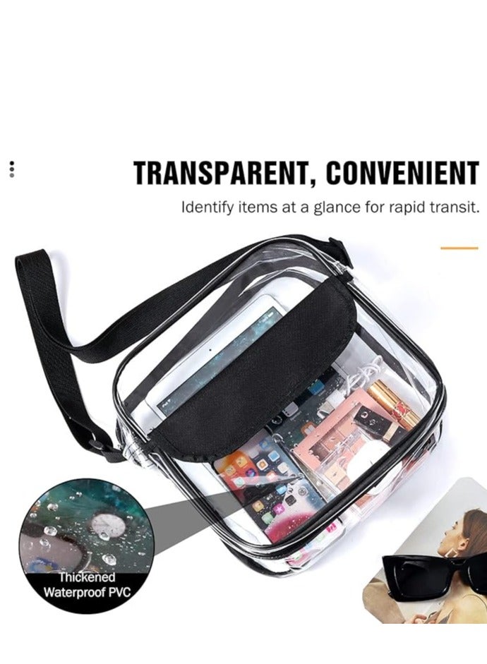 KASTWAVE Clear Crossbody Bag, See Through Clear Purse Handbags with Adjustable Strap, Transparent Waterproof PVC Messenger Shoulder Bag for Women Work Sport Concert, Clear - Image 2
