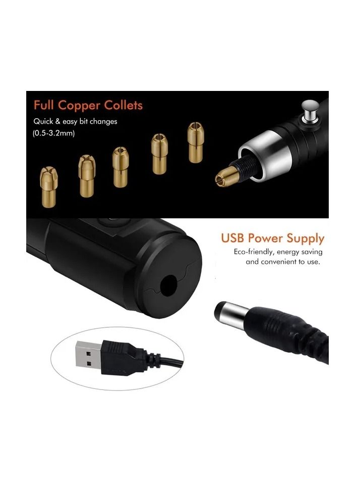 1-Set Handheld Mini Electric Grinder Drill Bit Engraving Pen,Polishing Machine with 161 Pieces Rotating Tool Accessories - Image 5
