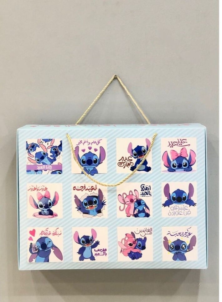 علب هدايا العيد للأطفال – مجموعة 12 علبة للحلوى والهدايا بتصميم كرتوني لطيف ليو وستيتش - Image 5