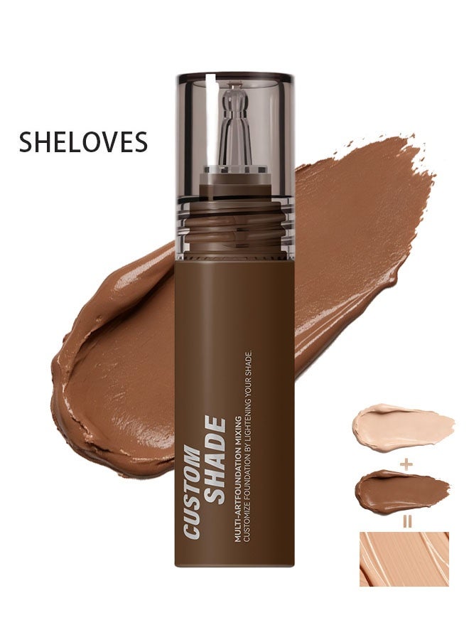 Sheloves Multi-Art Foundation Mixing ，Foundation Mixing Pigment Caramel Improves Uneven Skin Tone Pigment Blends Easily With Foundation Color Corrector Warm To Cold Smooth And Light Texture Foundation Shade Adjuster Natural Finish  03# - Image 1