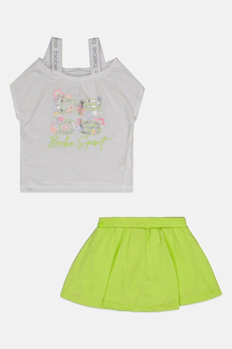 bebe Toddlers Girl 2 Pieces Graphic Print Sleeveless Top And Shorts, Multicolor - Image 2