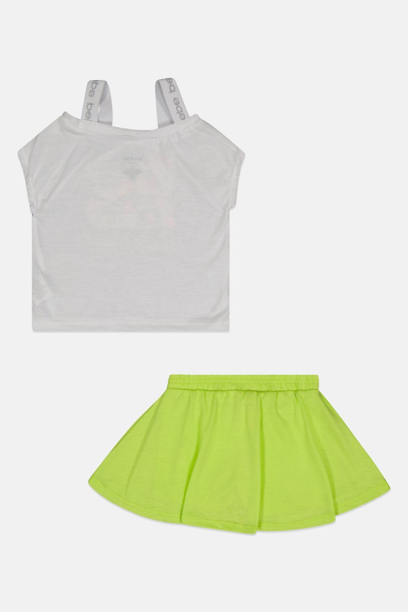 bebe Toddlers Girl 2 Pieces Graphic Print Sleeveless Top And Shorts, Multicolor - Image 3