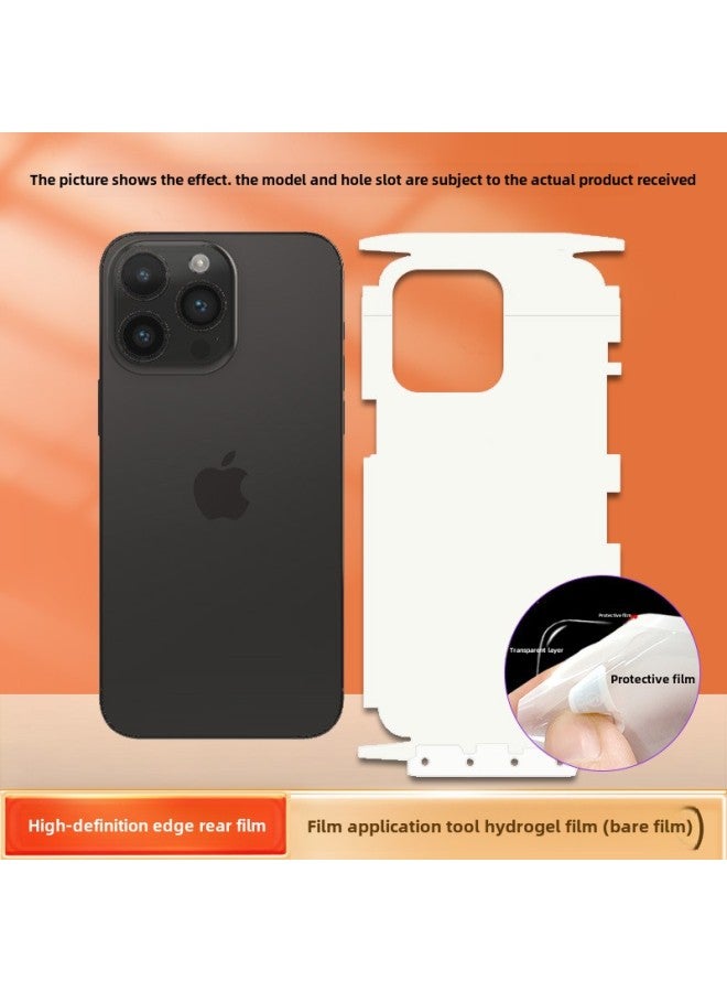 Applicable To Apple 15plus HD Mobile Phone Front And Rear Film Artifact Version 14/13promax Full Screen Tpu Gel Film-Color:1 High-definition Hydrogel Film With Edges And Rear Film* Artifact Model-Size:Apple X (bare Film)  - Image 1