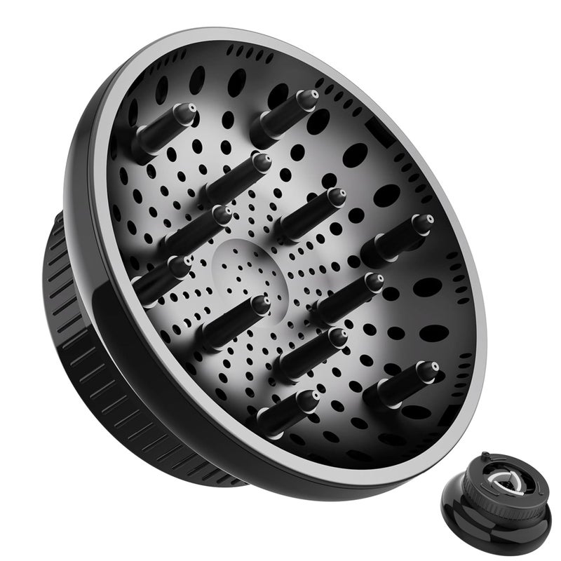 BLOLYO Hair Diffuser Attachment Universal Diffuser Hair Dryer for Curly Hair, Hair Dryer Diffuser for Blow Dry and Volumizing, Hair Diffuser for Curly Hair and Natural Wavy Hair (Black) BLOLYO - Image 1