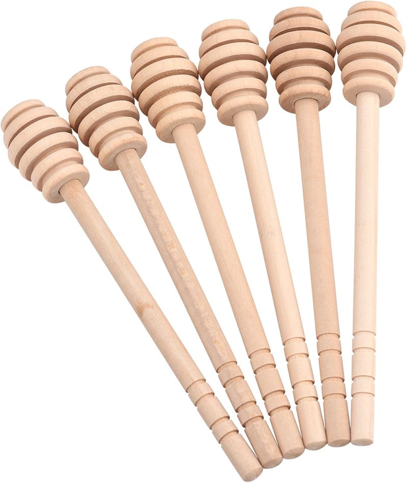 50Pcs Wooden Honey Dipper Sticks, Natural FoodGrade Wood, Deep Grooves for Easy Drizzling, Perfect for Honey and Syrup Use (Take Honey King Slotting 16CM) - Image 1