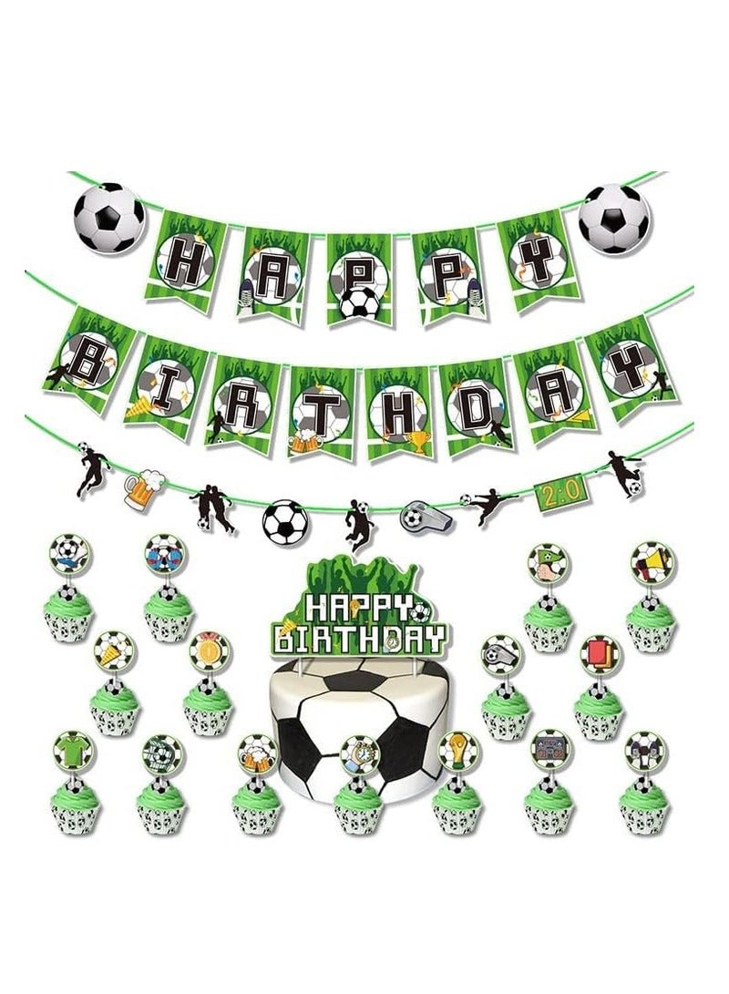 DUNISO Football Birthday Party Decoration Set/ Soccer Theme, Soccer Football Foil Balloon, Birthday Party Supplies, Quality Football Flag Balloon Set - Image 4