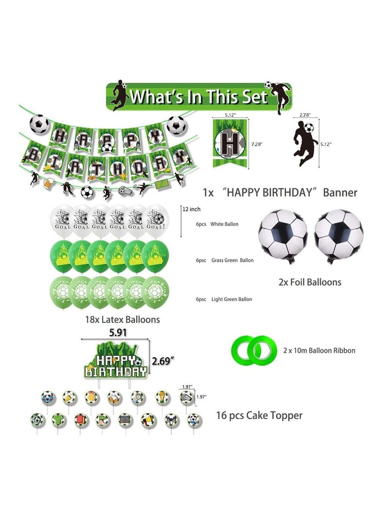 DUNISO Football Birthday Party Decoration Set/ Soccer Theme, Soccer Football Foil Balloon, Birthday Party Supplies, Quality Football Flag Balloon Set - Image 2