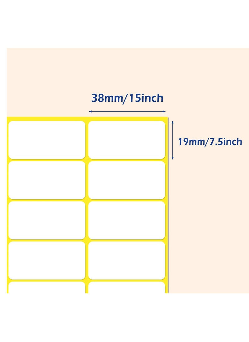 SYOSI - 1200PCS Matte White Labels Stickers Small Sticky Labels Name, Small Sticky Labels Name Labels for File Folders, Envelopes,30 Sheet (38x19mm) - Image 1
