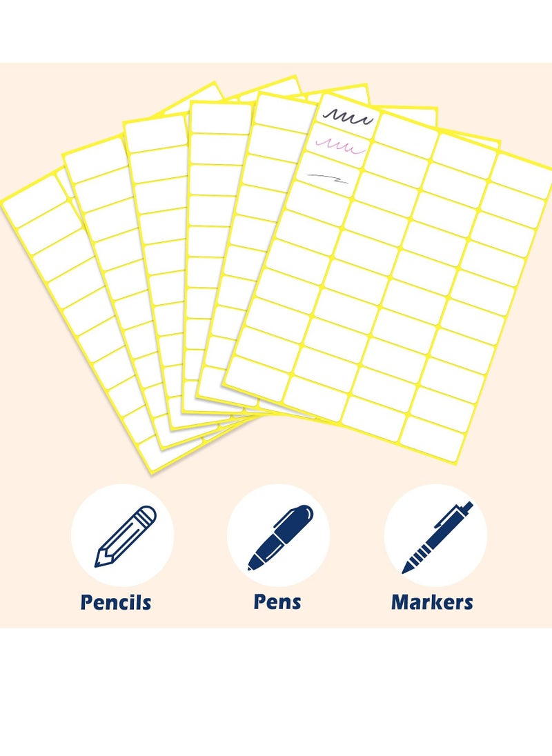 SYOSI - 1200PCS Matte White Labels Stickers Small Sticky Labels Name, Small Sticky Labels Name Labels for File Folders, Envelopes,30 Sheet (38x19mm) - Image 1