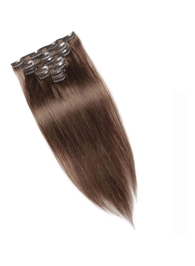 NIBEMINENT Long Straight Hair Extension Brown