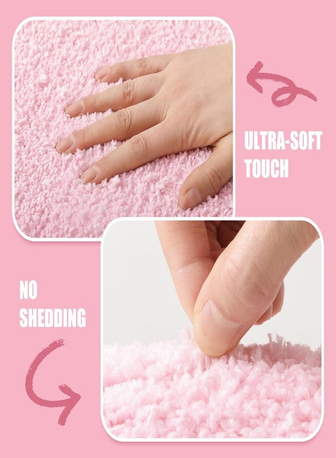 TRUEDAYS Pink Scalloped Bath Mat - Soft Microfiber Bathroom Rug, Non-Slip Cute Mat for Tub & Shower, Aesthetic Decor for Modern Bathrooms,32x20 Inches - Image 5