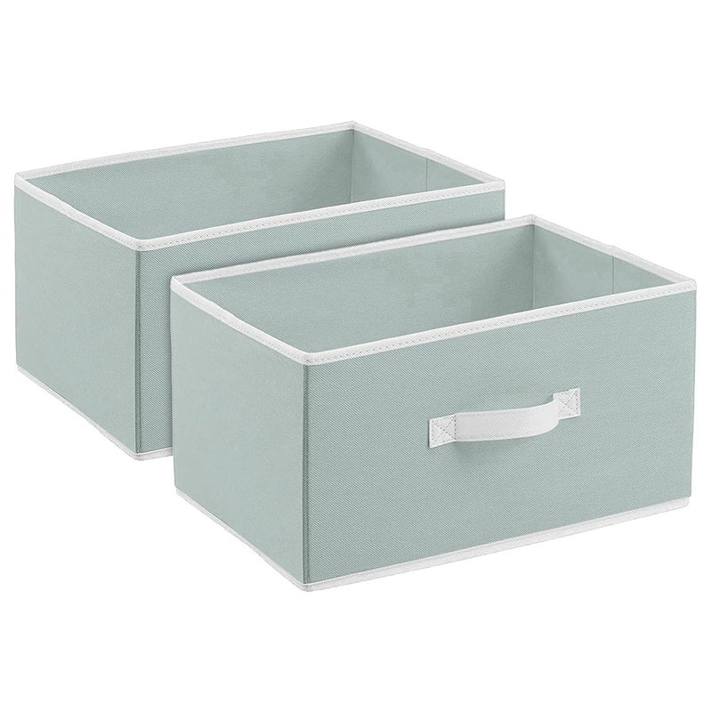 Justandkrafts Justandkrafts Drawer Storage Box Foldable Toys Organizer For Kids Closet Box With Pull Out HandleLingerie_ColarBoxQtyGreyPack Of 2  - Image 1
