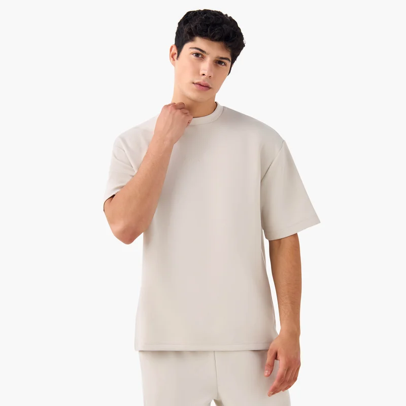 Kappa Kappa Printed Crew Neck T-shirt with Side Piping