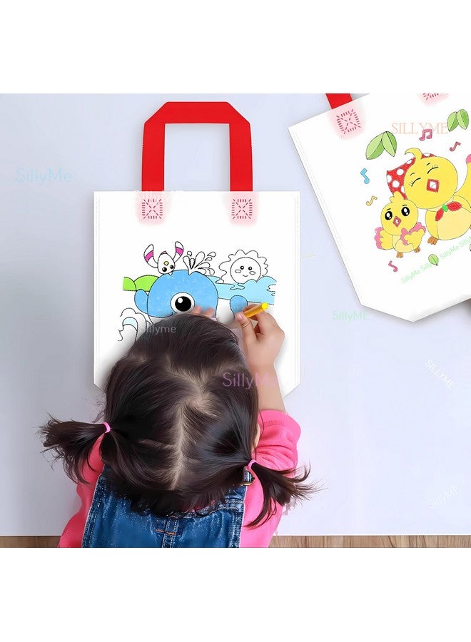 SILLYME Paper 12Pcs Diy Coloring Return Gifts Bags, Gift Covers For Return Gifts, Small - Hand Bag For Kids - Birthday Return Gifts For Kids Age 8 12 3 4 5, Multicolor - Image 4