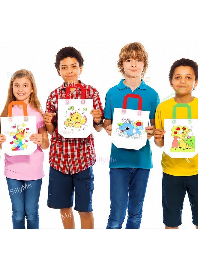 SILLYME Paper 12Pcs Diy Coloring Return Gifts Bags, Gift Covers For Return Gifts, Small - Hand Bag For Kids - Birthday Return Gifts For Kids Age 8 12 3 4 5, Multicolor - Image 3