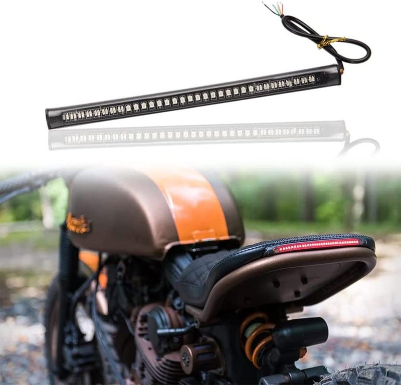 Bestrix ضوء خلفي شريط LED 48 مع إشارة الانعطاف - ضوء خلفي مرن للدراجات النارية، ضوء لوحة الترخيص - Image 1