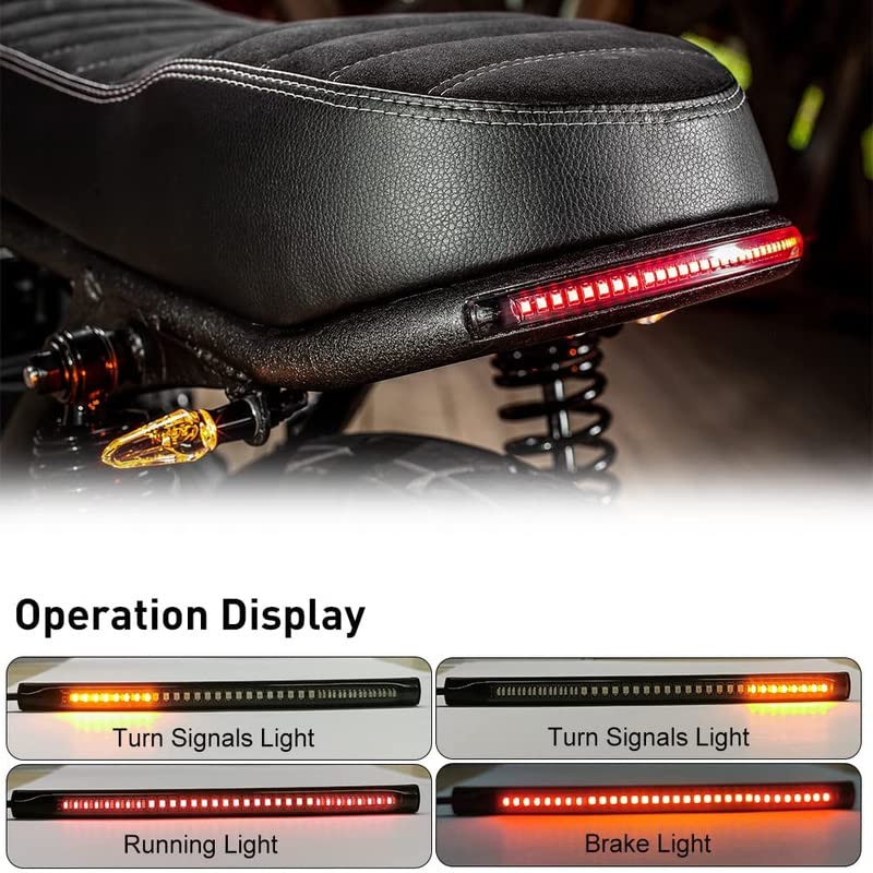 Bestrix ضوء خلفي شريط LED 48 مع إشارة الانعطاف - ضوء خلفي مرن للدراجات النارية، ضوء لوحة الترخيص - Image 3