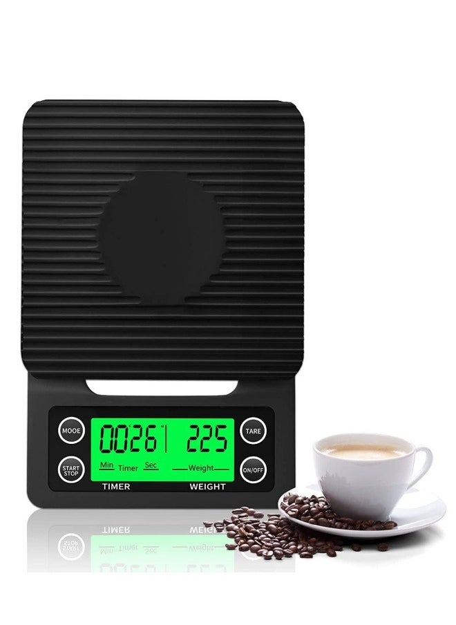 FPC - Kitchen Tools Coffee Scale with Timer Digital Multifunction Weighing Scale 5kg/0.1g Pour Over Drip Espresso Scale LCD Display 13*20*3 - Image 1