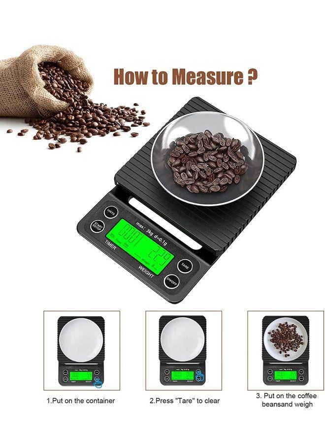FPC - Kitchen Tools Coffee Scale with Timer Digital Multifunction Weighing Scale 5kg/0.1g Pour Over Drip Espresso Scale LCD Display 13*20*3 - Image 1