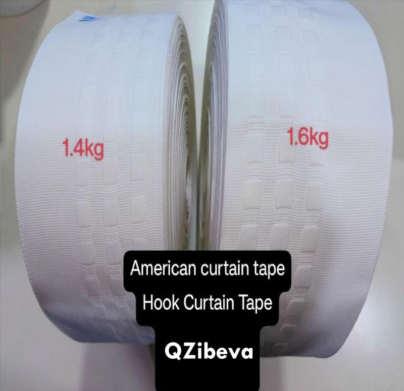 QZibeva QZibeva White Tape for Hook Type American Pleat for Windows and Door Curtains Weight 16 kg Thicked Stuffed Tape 40 Meter  - Image 4