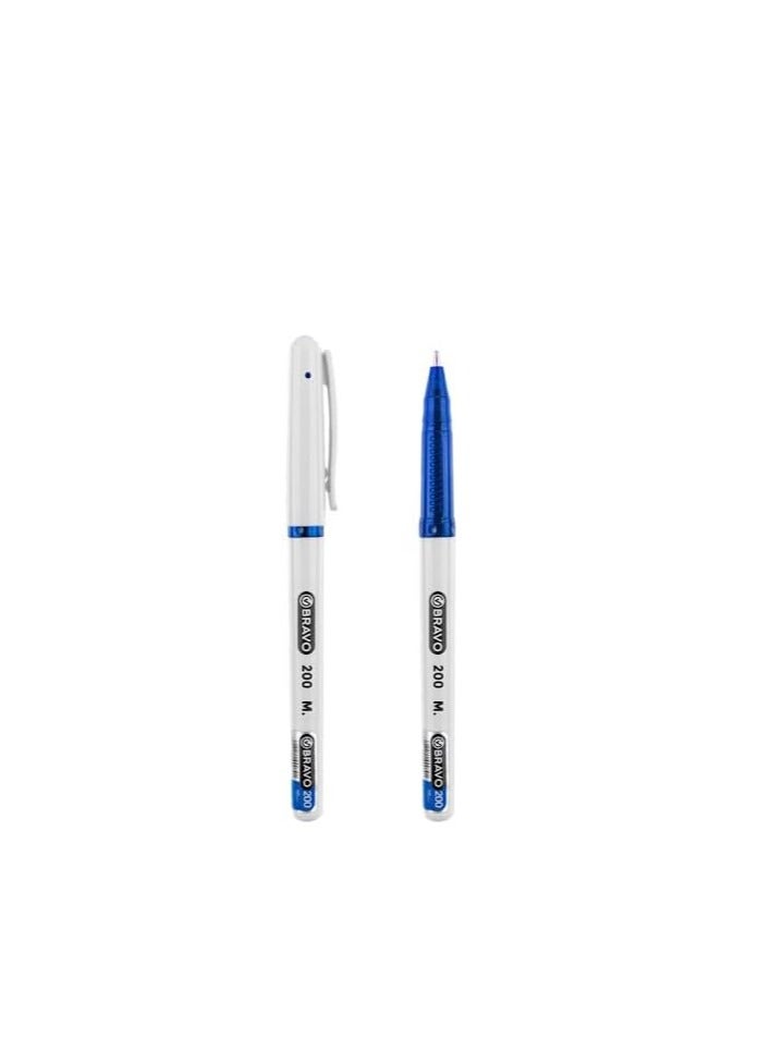 Bravo Ballpoint Pens, 200 1.0 mm, Pack of 50 Pens Blue - Image 1