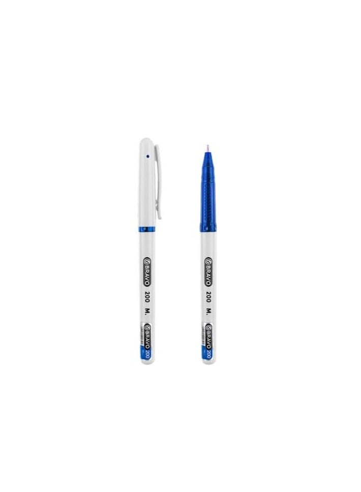 Bravo Ballpoint Pens, 200 1.0 mm, Pack of 50 Pens Blue - Image 2