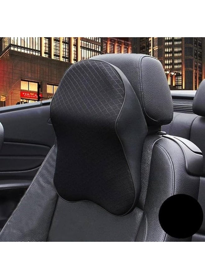 Memory Foam Car Neck Rest Pillow, Headrest Cushion for Neck Support - Black - Image 1