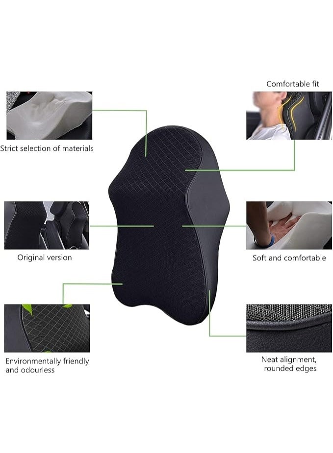 Memory Foam Car Neck Rest Pillow, Headrest Cushion for Neck Support - Black - Image 3