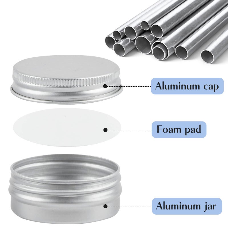 TUZAZO 24Pack 1/2 Oz Aluminum Tin Cans with Screw Lid and Labels, Refillable Travel Sized Cosmetic Containers Small Tins for Lip Balms, Salves, Lotion Bars, Candles - Image 3