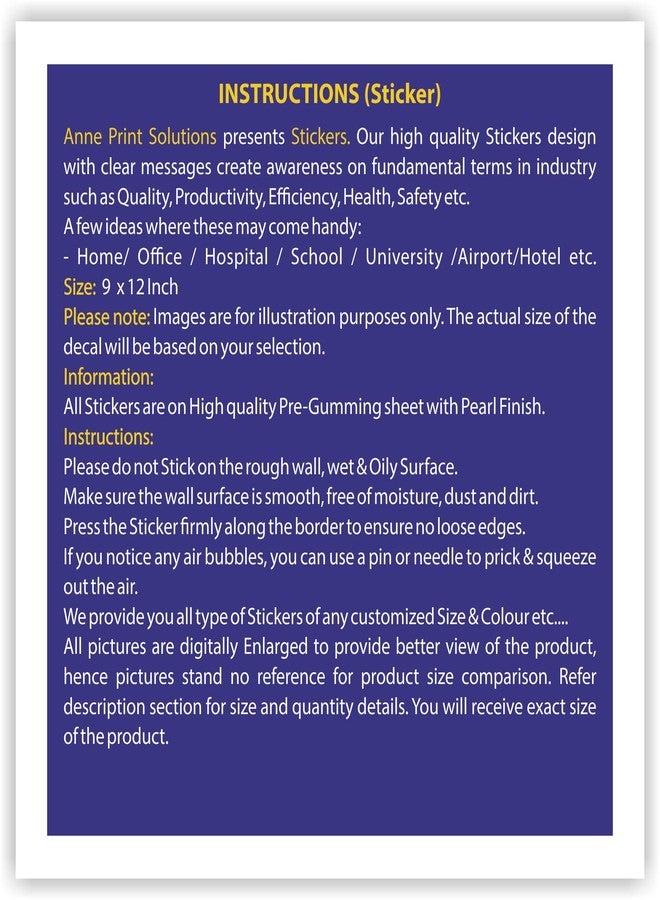 Anne Print Solutions ملصقات "ممنوع البصق هنا" من آن برينت سوليوشنز®، عبوة من قطعتين، مقاس 12 بوصة × 9 بوصة، متعددة الألوان، باللغتين الهندية والإنجليزية - Image 4