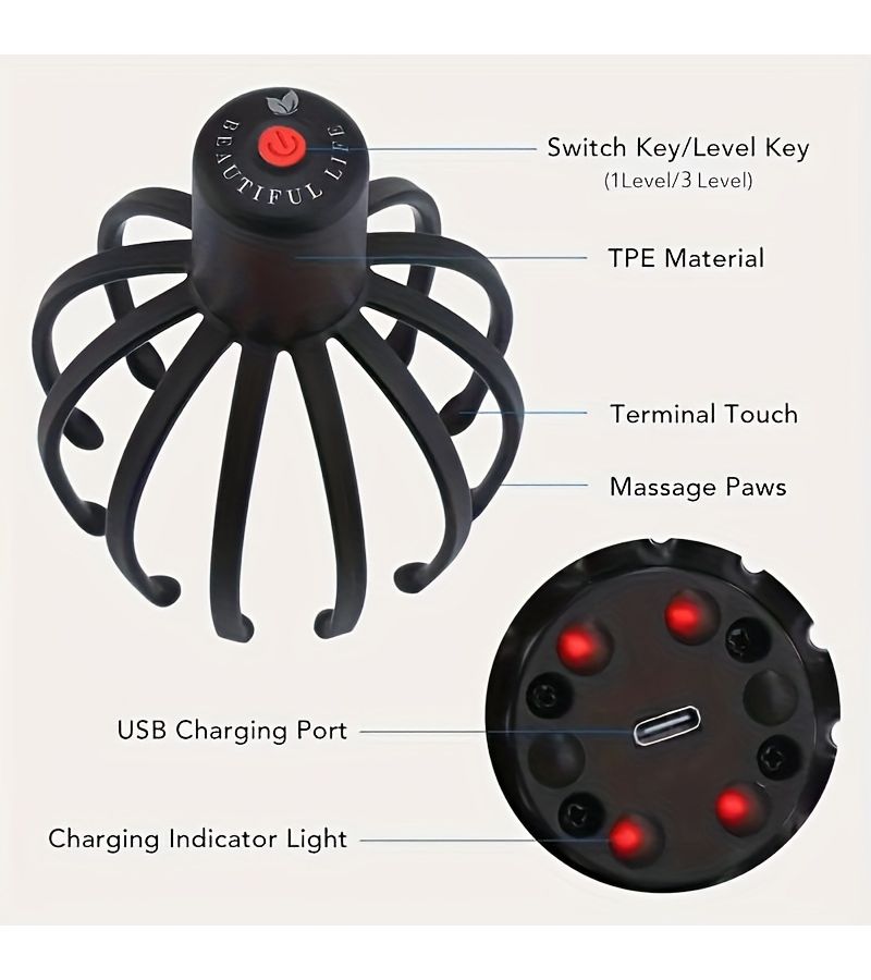 Electric Octopus Scalp Massager Set For Relaxation Holiday Dual Gift - Image 2