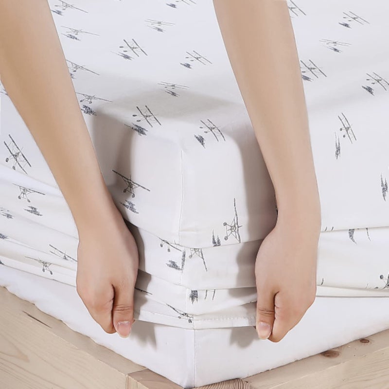 إدي بوار طقم شرشف بطبعة طائرات بحرية مكون من 4 قطع - Image 5