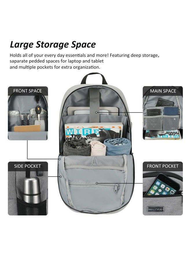 Maxtop Laptop Backpack Business Computer Backpacks with USB Charging Port College Bookbag Fits Laptop up to 16 inch, Grey-15.6 Inch, 15.6 inch, Daypack Backpacks - Image 2