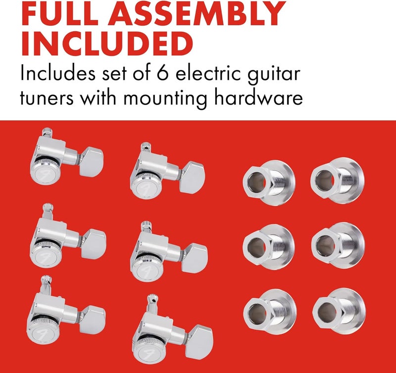 Fender Locking Tuning Machines for Stratocaster and Telecaster - Set of 6, Chrome - Image 3