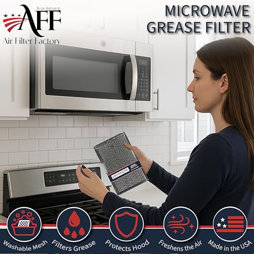 Air Filter Factory 12-Layer Air Filter Factory 5" x 7.5" Pull Tab Microwave Grease Filter Replacements For Many GE, Frigidaire, Magic Chef & LG Microwave Oven Models Filter Set Of 2 (Pull Tab Short Side) - Image 2