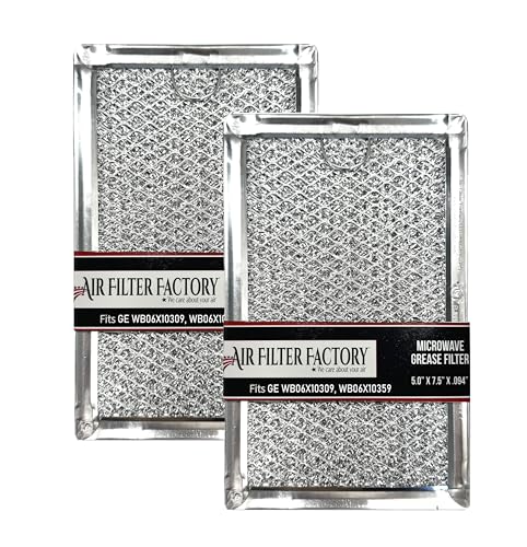 Air Filter Factory 12-Layer Air Filter Factory 5" x 7.5" Pull Tab Microwave Grease Filter Replacements For Many GE, Frigidaire, Magic Chef & LG Microwave Oven Models Filter Set Of 2 (Pull Tab Short Side) - Image 1
