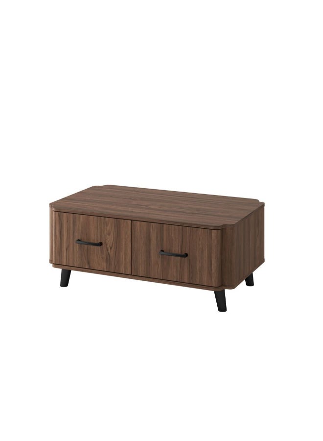 DANUBE HOME Basel Coffee Table with 2 Drawers - Columbia Walnut Finish, Stylish Living Room Furniture, Engineered Wood, Modern Design, Size: L100xW60xH42cm - Ideal for Your Home! - Image 3