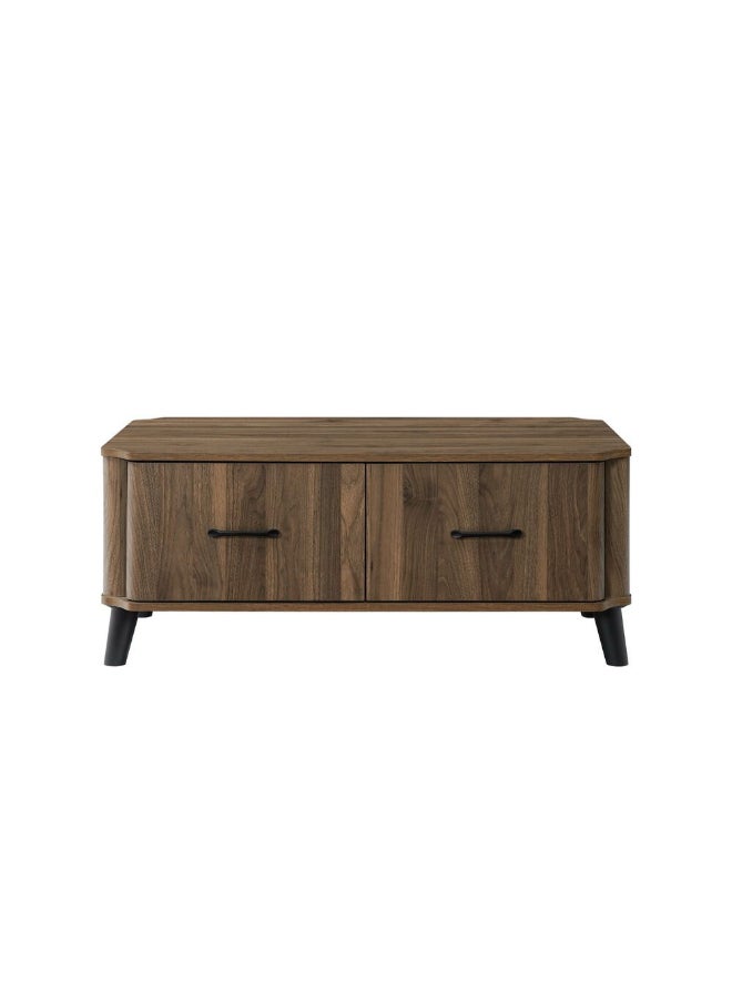 DANUBE HOME Basel Coffee Table with 2 Drawers - Columbia Walnut Finish, Stylish Living Room Furniture, Engineered Wood, Modern Design, Size: L100xW60xH42cm - Ideal for Your Home! - Image 2